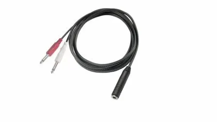 Audio Video Interconnect Twin Shielded Cable 6.35 Female to 2 X 6.35 Ts Male Plug 